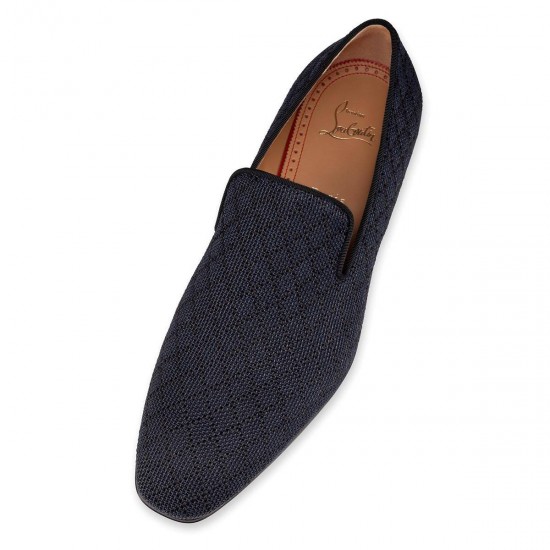 Christian Louboutin Dandelion Rafia Loafers Blue/Black Men