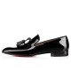 Christian Louboutin Dandelion Tassel Patent Leather Loafers Black Men