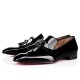 Christian Louboutin Dandelion Tassel Patent Leather Loafers Black Men