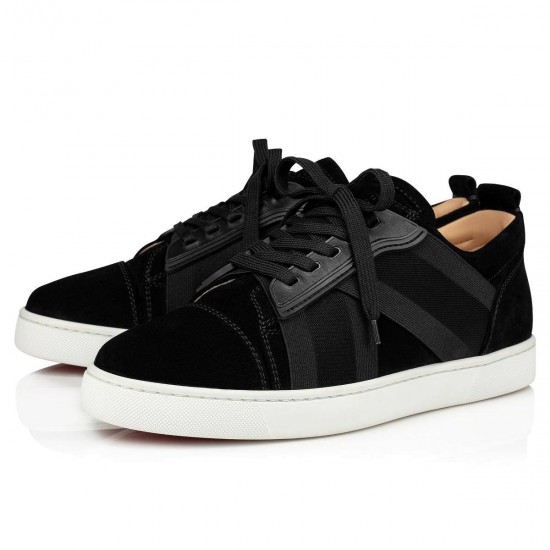 Christian Louboutin Elastikid Leather Low Top Sneakers Black Men