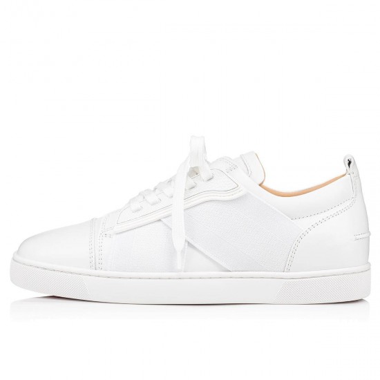 Christian Louboutin Elastikid Leather Low Top Sneakers Bianco Men