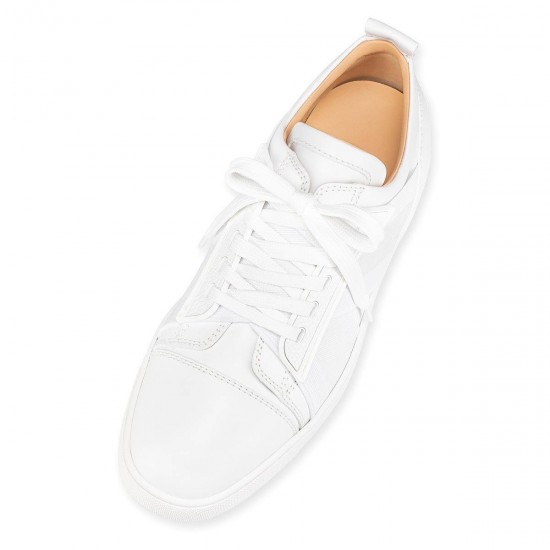 Christian Louboutin Elastikid Leather Low Top Sneakers Bianco Men