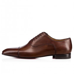 Christian Louboutin Greggo Calf Dress Shoes Brown Men