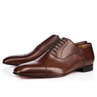 Christian Louboutin Greggo Calf Dress Shoes Brown Men