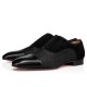 Christian Louboutin Greggo Canvas Lurex Dress Shoes Black Men