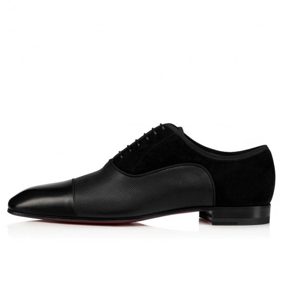 Christian Louboutin Greggo Leather Dress Shoes Black Men