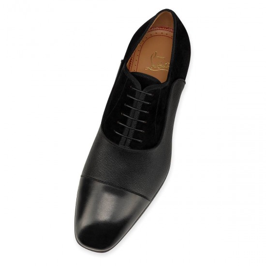 Christian Louboutin Greggo Leather Dress Shoes Black Men