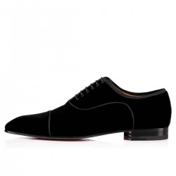 Christian Louboutin Greggo Orlato Velvet Dress Shoes Black Men