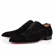 Christian Louboutin Greggo Veau Velours Dress Shoes Black Men