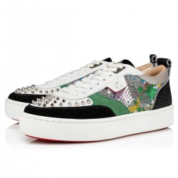 Christian Louboutin Happyrui Spikes Paillette Low Top Sneakers Multi Men