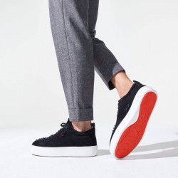 Christian Louboutin Happyrui Spikes Veau Velours Low Top Sneakers Black Men