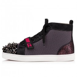 Christian Louboutin Lou Pik Pik VS Mesh High Top Sneakers Black/Pink Men