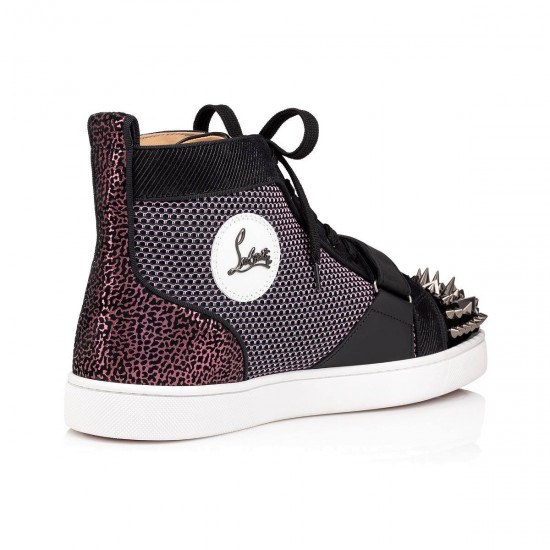 Christian Louboutin Lou Pik Pik VS Mesh High Top Sneakers Black/Pink Men