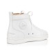 Christian Louboutin Lou Spikes Leather High Top Sneakers White/White Men