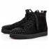 Christian Louboutin Lou Spikes Suede High Top Sneakers Black Men