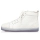 Christian Louboutin Lou Spikes 2 Calf Gommato Loubi In The Sky High Top Sneakers White Men