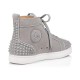 Christian Louboutin Lou Spikes 2 Suede High Top Sneakers Grey Men
