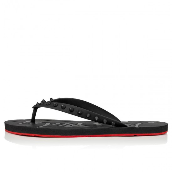 Christian Louboutin Loubi Flip Pvc Flip Flops Black Men