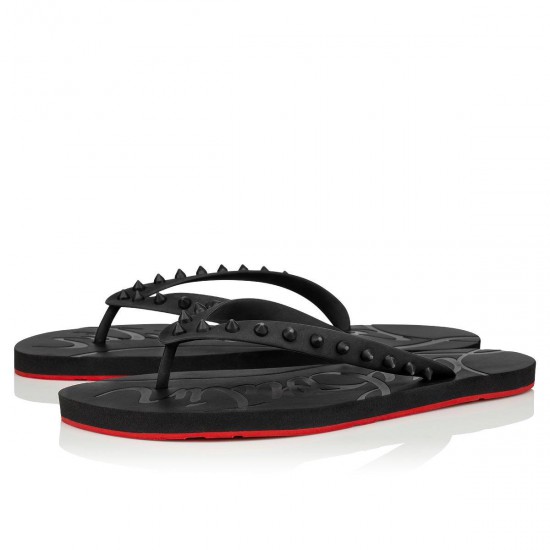 Christian Louboutin Loubi Flip Pvc Flip Flops Black Men