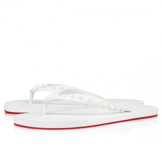 Christian Louboutin Loubi Flip Rubber Flip Flops White Men