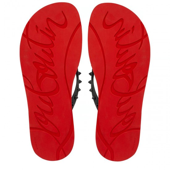 Christian Louboutin Loubi Flip Rubber Flip Flops Black/Loubi Men