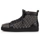 Christian Louboutin Louis 1C1S Canvas Lurex High Top Sneakers Version Black Men