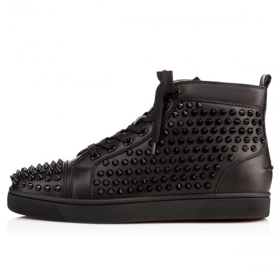 Christian Louboutin Louis Calf High Top Sneakers Black Men