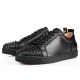 Christian Louboutin Louis Junior Spikes Calf Low Top Sneakers Black Men