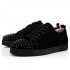 Christian Louboutin Louis Junior Spikes Veau Velours Low Top Sneakers Black Men