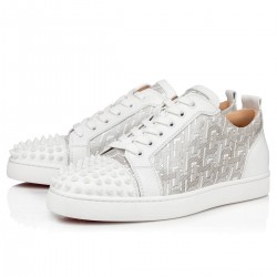 Christian Louboutin Louis Junior Spikes Patent Cl Low Top Sneakers White Men