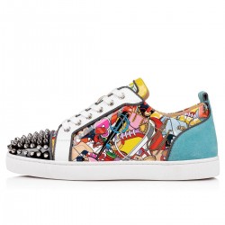 Christian Louboutin Louis Junior Spikes Orlato Leather Low Top Sneakers Multi Men