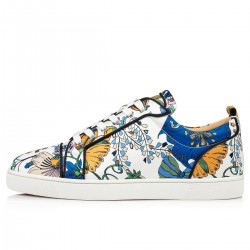 Christian Louboutin Louis Junior Orlato Crepe Satin Botanique Low Top Sneakers White/Multi Men