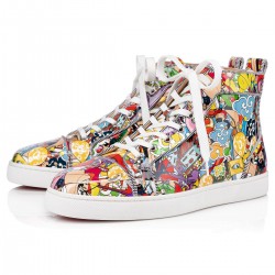 Christian Louboutin Louis Orlato Leather High Top Sneakers Multi Men