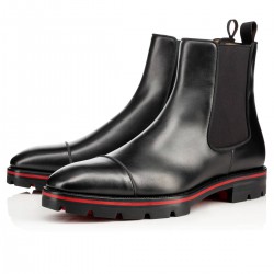 Christian Louboutin Melon Calf Chelsea Boots Black Men