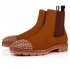 Christian Louboutin Melon Spikes Suede Chelsea Boots Coconut Men