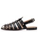 Christian Louboutin Meloubiclou Calf Flat Sandals Black/Silver Men