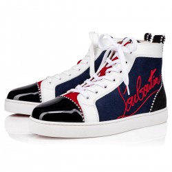 Christian Louboutin Navy Louis Suede High Top Sneakers Version Multi Men