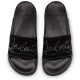 Christian Louboutin Navy Pool Strass Suede Slides Version Black Men