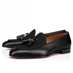 Christian Louboutin Nile King Rafia Loafers Black Men