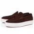 Christian Louboutin Paqueboat Veau Velours Slip On Sneakers Brown Men