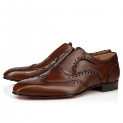 Christian Louboutin Platerboy Calf Brogue Shoes Havane Men