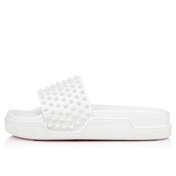 Christian Louboutin Pool Fun Leather Slides Bianco Men