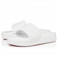 Christian Louboutin Pool Fun Leather Slides Bianco Men