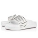 Christian Louboutin Pool Fun Leather Slides Bianco/Silver Men