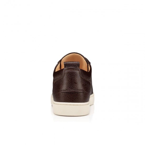 Christian Louboutin Rantulow Leather Low Top Sneakers Dark Brown Men