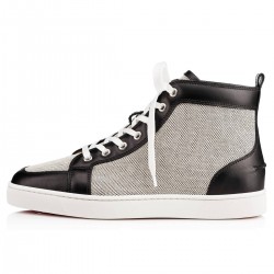 Christian Louboutin Rantus Leather/Granariso High Top Sneakers Black/Black Men