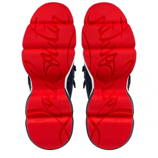 Christian Louboutin Red Runner Neoprene Low Top Sneakers Version Marine Men