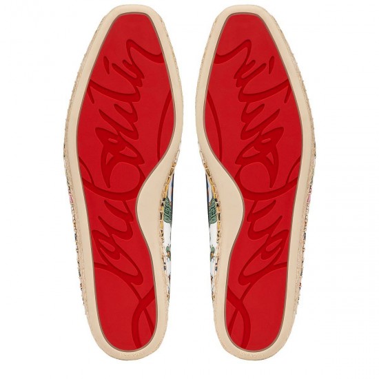 Christian Louboutin Relax Max Silk Espadrilles White Men