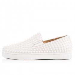 Christian Louboutin Roller Boat Leather Loafers White/White Men