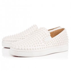 Christian Louboutin Roller Boat Leather Loafers White/White Men